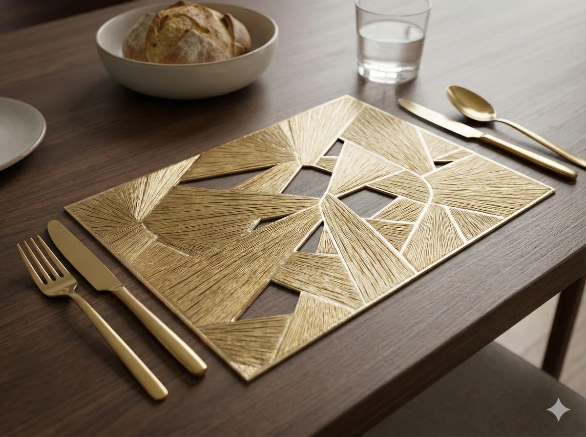 Premium Square Table Mat (12x12 Inch) - Heat Resistant & Waterproof Dining Placemat, Easy to Wash, Non-Slip Kitchen Table Protector (Pack of 1, Whole MAT) Kafalo