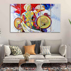 VIBECRAFTS Abstract Art Folk Dance Wall Painting of Five Pieces For Home|Office|Living Room|Gift (PTVC5Pcs4_8710)