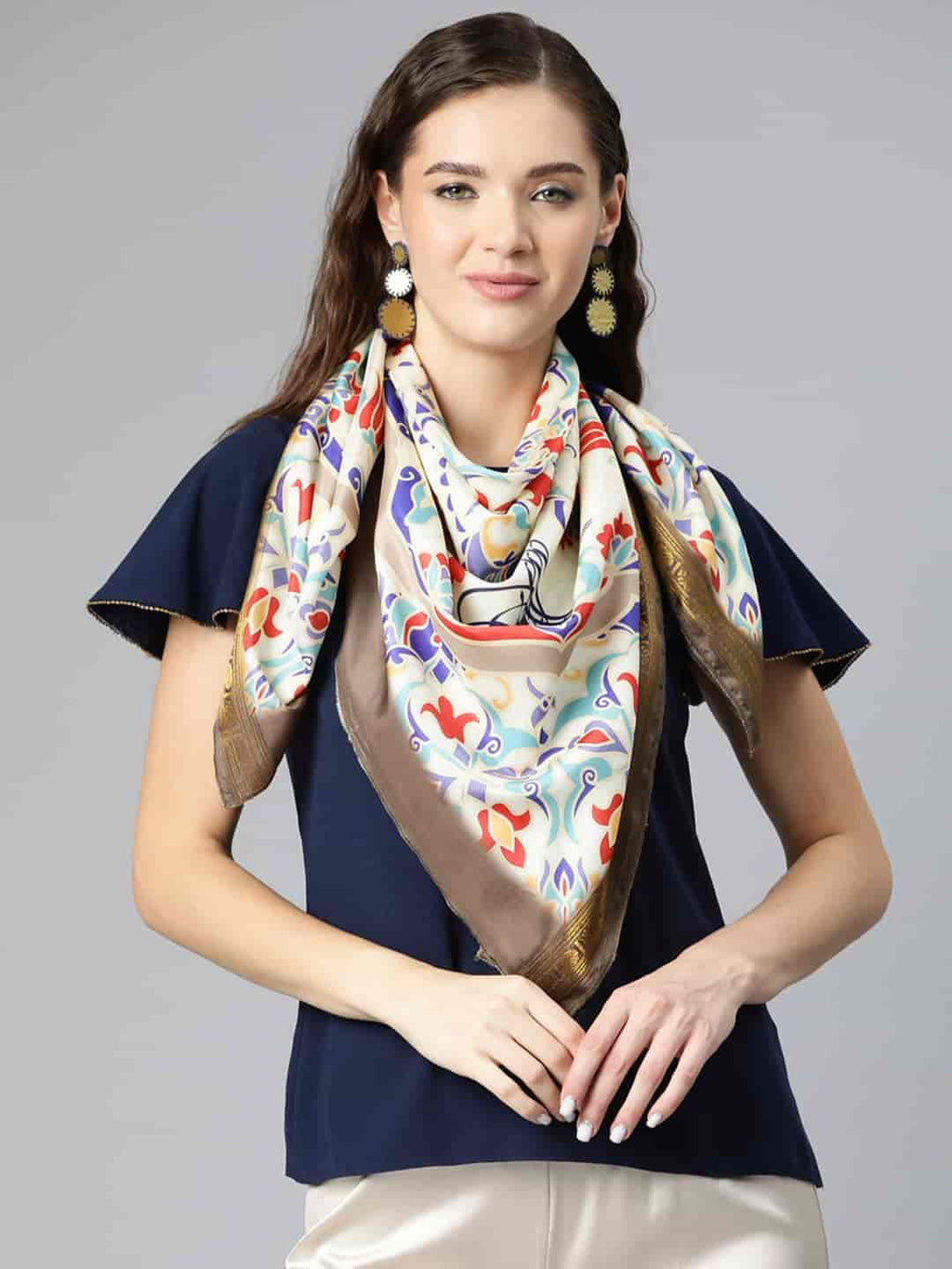 SILK LAND Women's Digital Printed Scarfs
