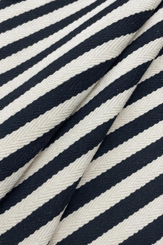 AWARD VELVETS - 100% Cotton - Black and White Stripes Cushion Covers Set of 2 (16 x 16 inches) - Cushion Covers for Sofa & Living Room Decor