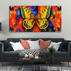 VIBECRAFTS Canvas Paintings for Living Room Drawing Room Beautiful Tiger Butterfly Premium Canvas Wall Painting Fitted With Wooden Frame for Home | Office | Gift (PTVCH_2327)