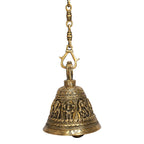 Artvarko Brass Dancing Ganesha Hanging Temple Bell Ganesh Ashta-Vinayaka Deep Sound Ghanta Height 32 Inch