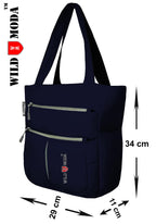 WILD MODA Womens Kareena Multipurpose Shoulder & Classic Tote Bag (Blue & Grey)