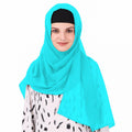 MyBatua Long Hijab in Breathable Soft Georgette large Head Wrap, Wholesale Price, 1pc Scarf HJ-020 (50x180 cm, Turquoise)