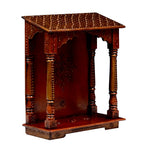 DESERT ART Wooden Copper Colour Mini Hut Temple (33.02 X15.24 X38.1) CM