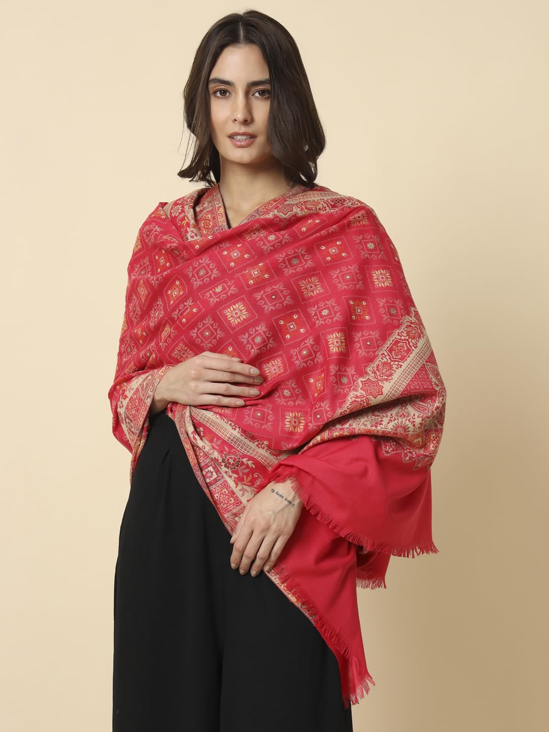 Pashmoda Women Chaman Kaani Woven Design Shawl (Size: 101 X 203 Cms)
