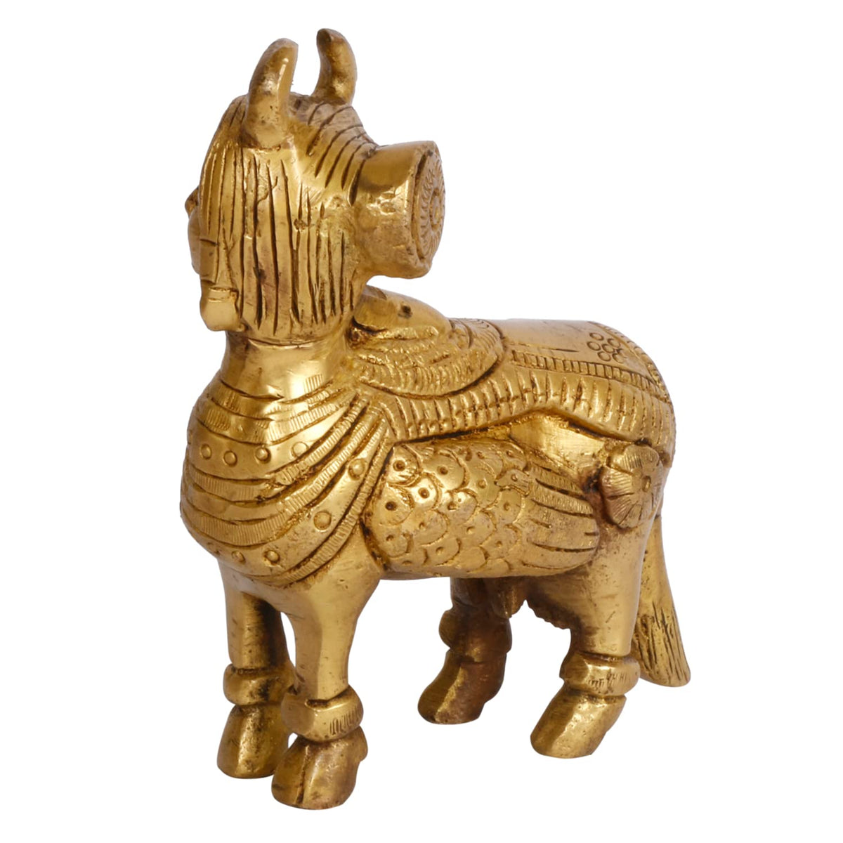 ARTVARKO Brass Kamdhenu Cow Statue for Religious Pooja and Home Decoration Showpiece Décor Office Temple Items 4 Inches