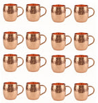 ALCU Copper Plated Mule Mug, Handcrafted Shiny Moscow Mule Beer Mug Cup, Cocktail Serveware, Drinkware & Barware, Ideal for Cocktails, Drinks, & Gifts, Best for Parties (500 ml) Set of 16