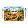 VS GIFTS Customized Table Mat with Name & Design Engraving | Personalized Dining Mat with Spoon & Fork | Customized Birthday Gift for Kids (JCB) Kafalo
