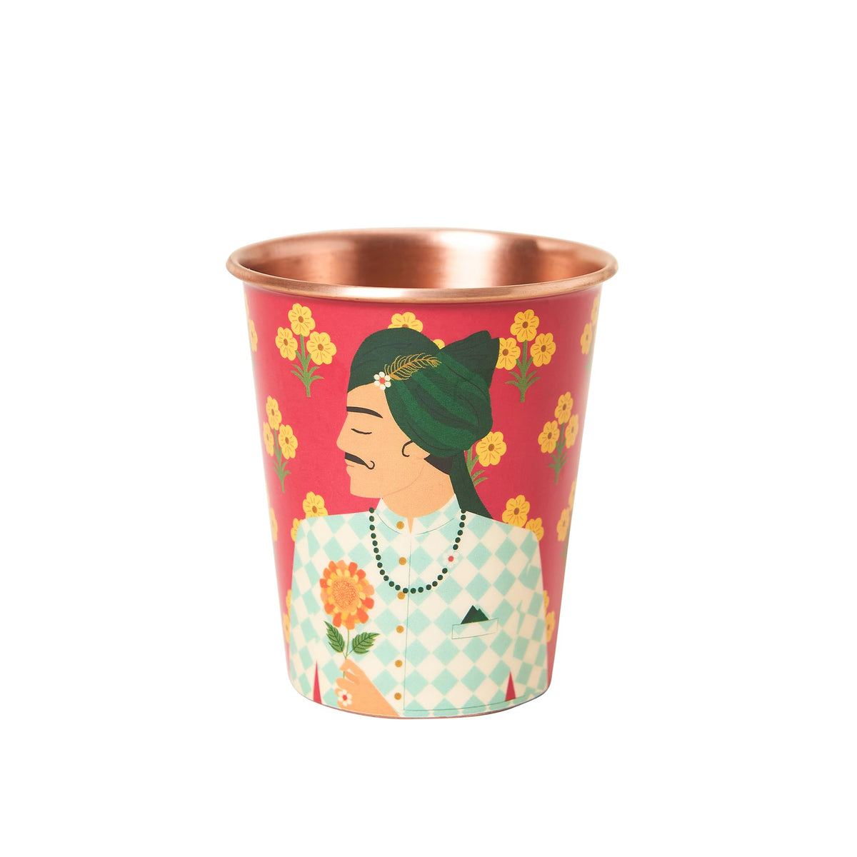 Chumbak Sawai Copper Tumbler, 250 ml Red Palace Memoirs Collection, Copper Brass Tumbler for Water Drinks Ayurveda, Handcrafted Festive Gift & Home Décor