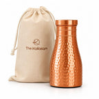 Hammered Copper Bedside Pot | Pure Copper Water Vessel (Bedside Bottle Single)