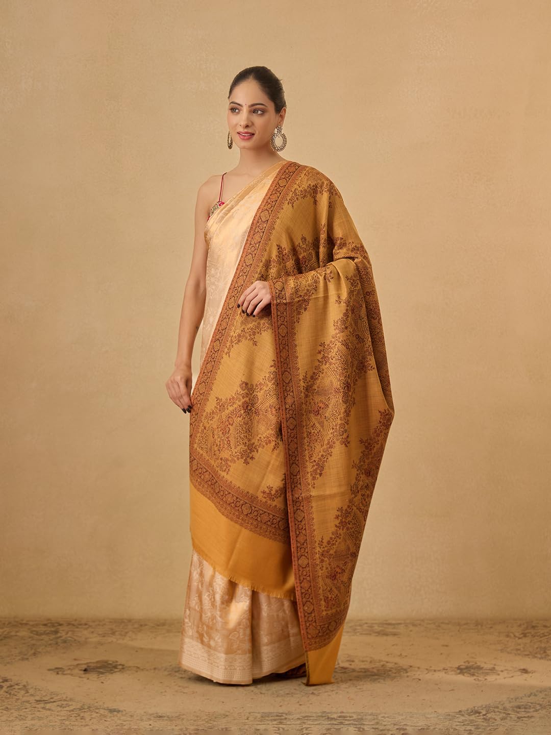 Pashmoda Women Kohsar Kashmiri Jamawar Woven Design Shawl (Size: 40x80in, 101x203cm) SECS53