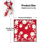 Flavizo Camellia Scarf for Women Stylish, Versatile Silky-Feel Satin Scarf for Women | Oversized Square | Floral-Chic Print | Lightweight | Hair & Neck Scarf | Boho Accessory