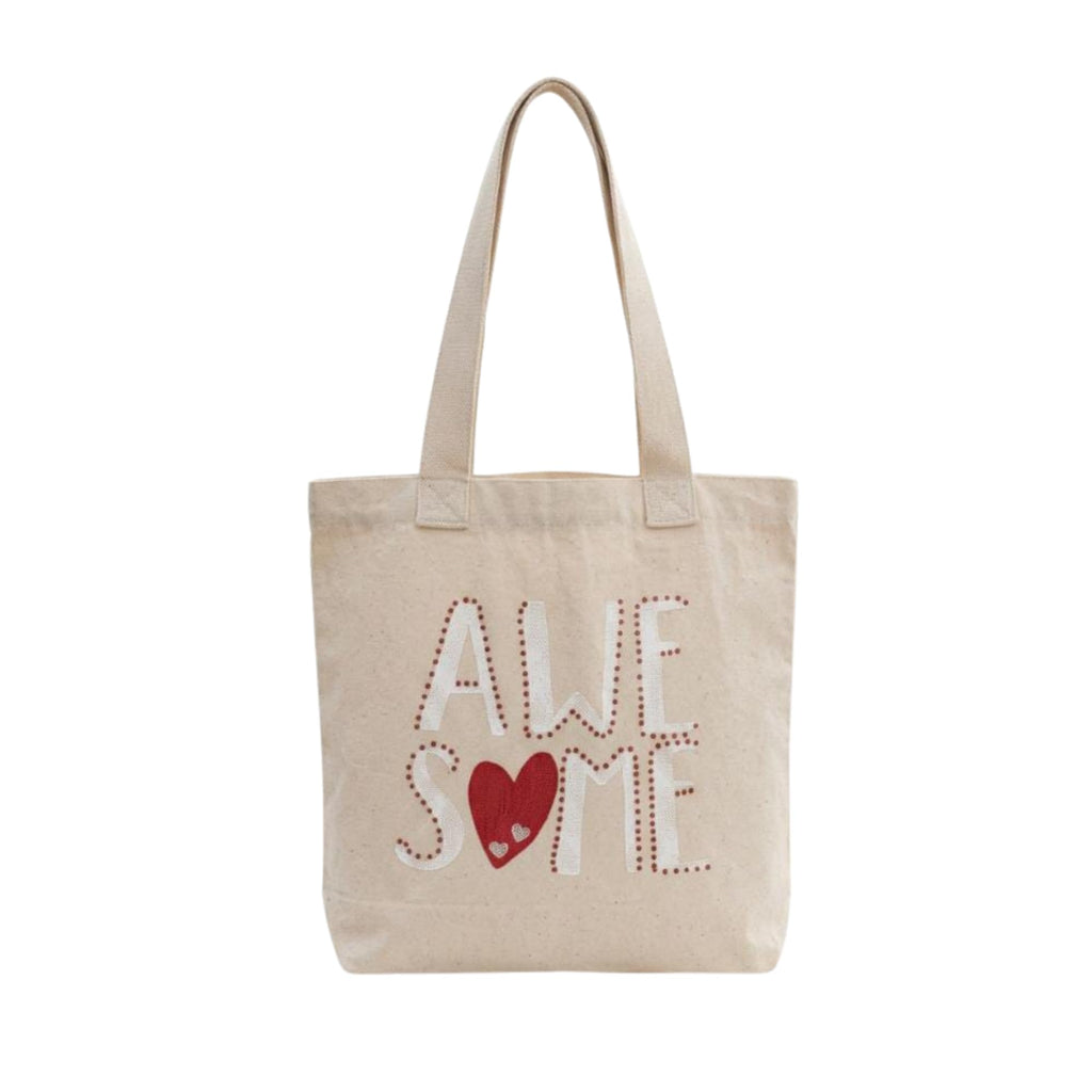 RAL Heavy Duty 400 GSM Cotton Canvas Tote Bag for Women | Printed Shoulder Bag for Office, College & Grocery | Reusable Eco-Friendly Shopping Tote (38 x 9 x 32 cm) (Awesome print)