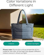 ProArch Puffer Tote Bag for Women | Waterproof Shoulder Handbag with Laptop Compartment | Quilted Puffy Office Tote | Travel, College & Work Carry Bag