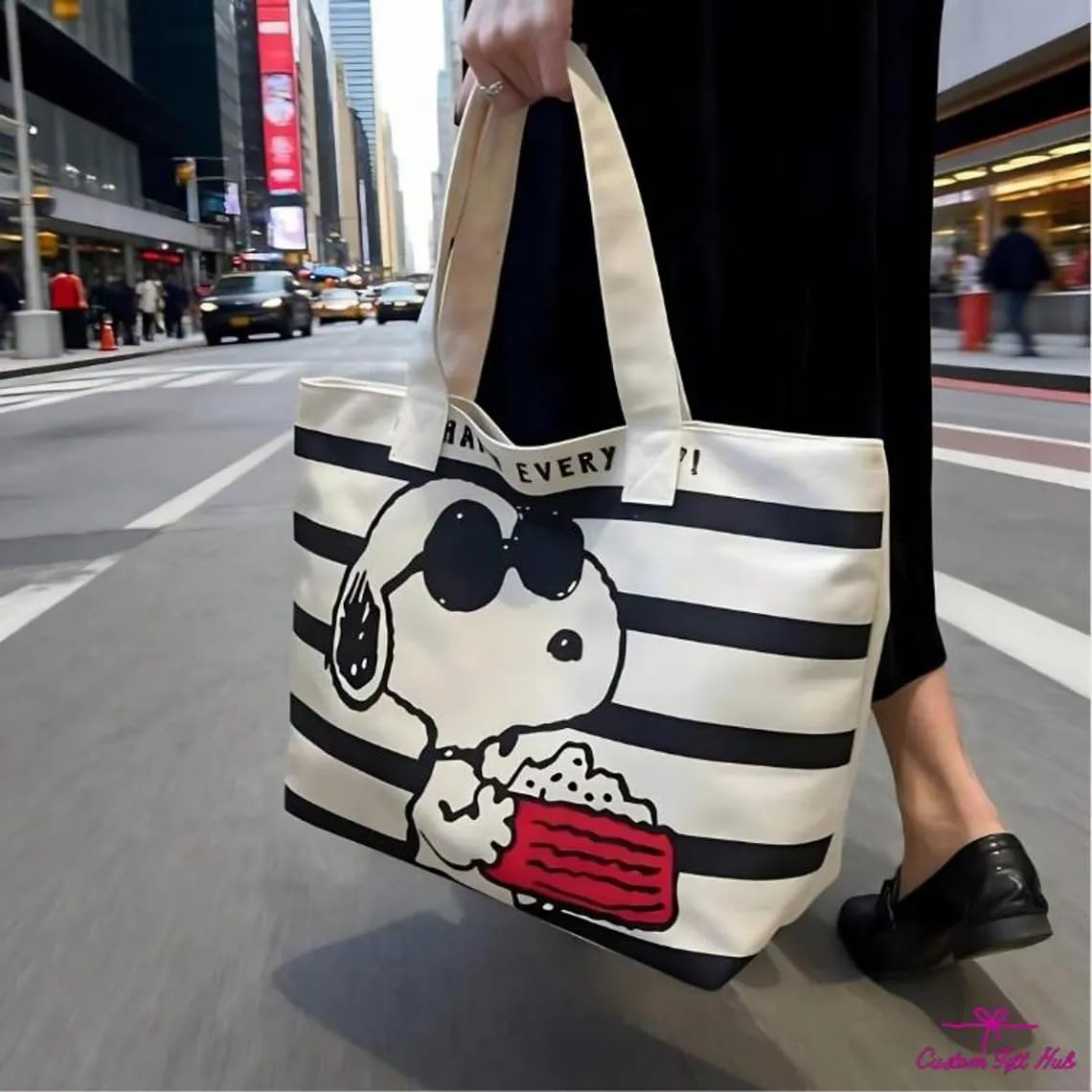 THE SACK CO. Large Canvas Tote Bag for Women, Tote Handbags for Women with Zipper & Inner Pocket for College, Shopping, Office