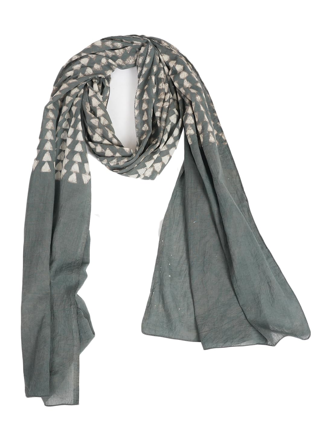 STYLE SHOES Stole/Scarf For Female Colour- Grey Soft Cotton Blend Ethnic Printed Pattern Scarves