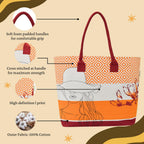 earthsave All Purpose Tote Bags – Traveler Girl | Printed Organic Multipurpose Cotton Bags | Cute Hand Bag for Girls | Best for College, Travel | Reusable Shopping Bag | Eco-Friendly Tote Bags