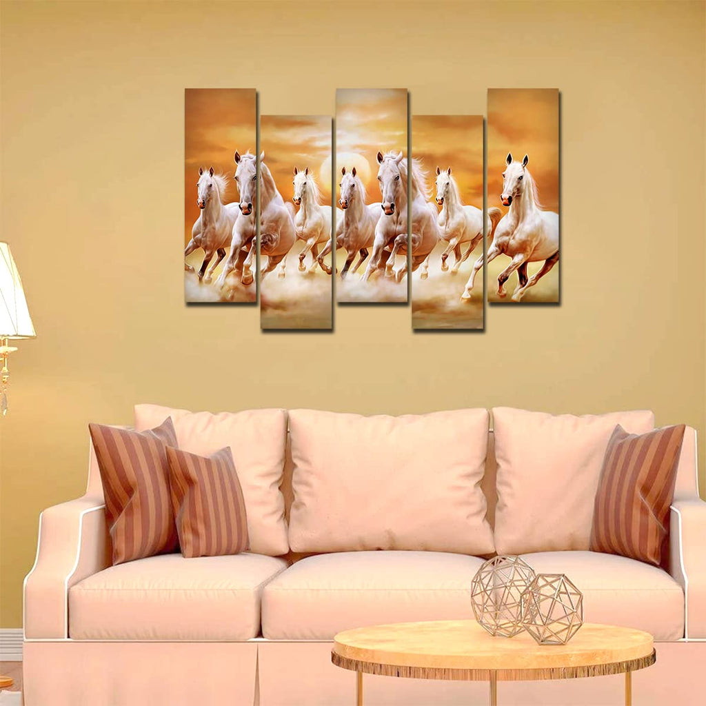 VIBECRAFTS 5 Piece Premium Wall Painting For Home|Office|Living Room|Gift (PTVC5Pcs3_7507) (Multi 4)
