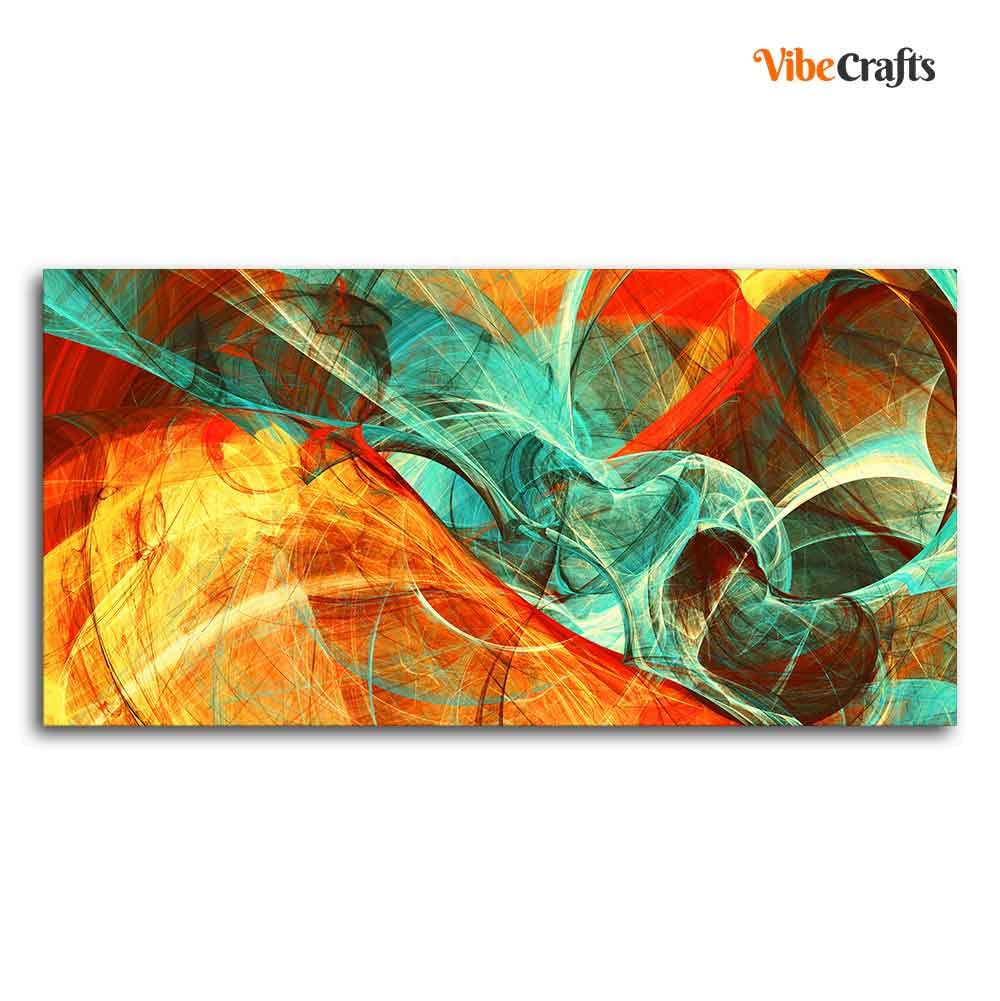 VIBECRAFTS Canvas Paintings for Living Room Drawing Room Colorful Abstract Art Canvas Wall Painting Fitted With Wooden Frame For Home | Office | Living Room | Gift (PTVCH_2464N)