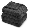 VAS COLLECTIONS Reversible Sherpa Fleece/Flannel Blanket, 500 GSM – Thick Fluffy 3D Checkered, Super-Soft, All-Season, Decorative Couch or Bed Blanket (Grey, Double (3000 g)) Kafalo
