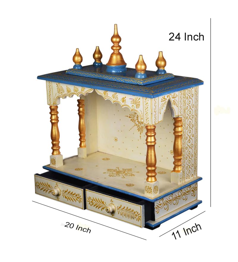 Kamdhenu Art and Craft Wooden Temple/Home Temple/Pooja Mandir/Pooja Mandap/Temple for Home (3)
