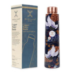MERCAPE 100% Pure Copper Water Bottle Printed with Ample Design Experience Ayurvedic Harmony Pure Copper Water Bottle - Leak Proof, Joint Less for Office, Gym, School & Gift (900ml)