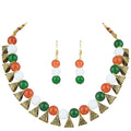JFL - Jewellery for Less Fancy Tri Color Necklace set Handmade Fashion Jewellery for Independence Day/Republic Day Women & Girls