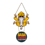 Artvibes Baba Knows Printed Wooden Wall Hanger with Quotes for Home Decor | Office | Gifts | Living Room | Bedroom | Wood Decorative Items | Modern Decoration | Artworks Hangings (WH_5706N)