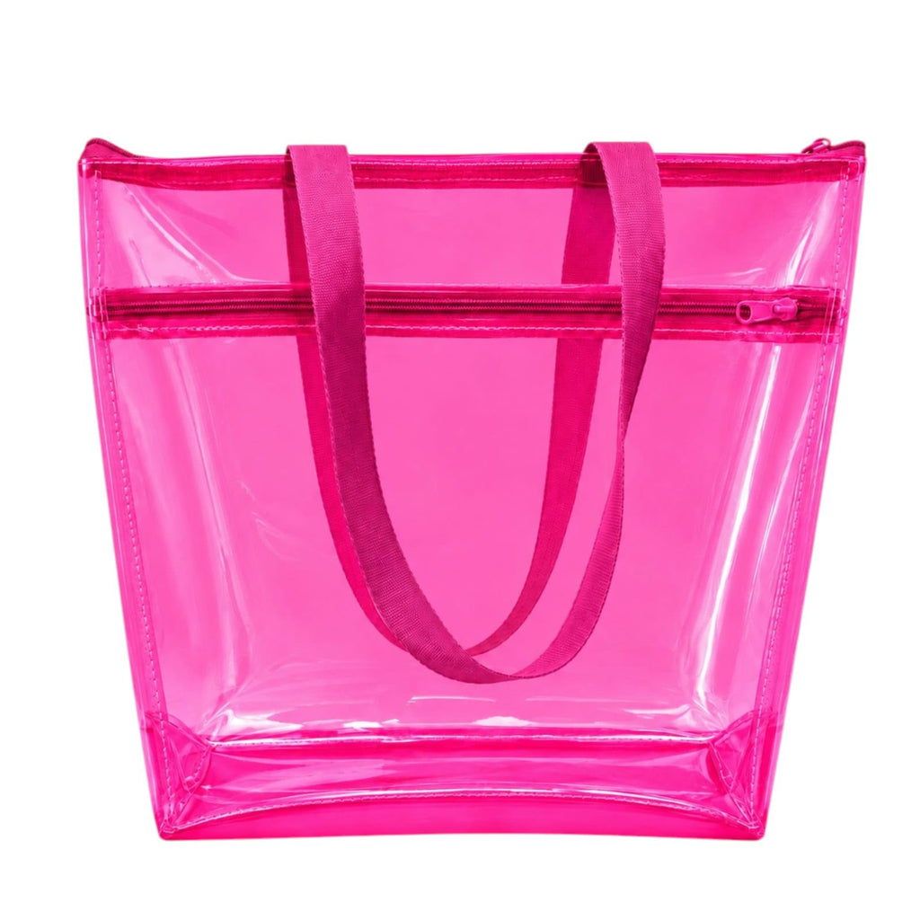 Clear PVC Tote Bag for Women|Transparent Waterproof Beach Bag with Zipper Closure|Large Reusable Shopping Tote Handbag |Stadium Approved Shoulder Bag|Lightweight Multipurpose (1pcs)