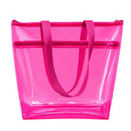 Clear PVC Tote Bag for Women|Transparent Waterproof Beach Bag with Zipper Closure|Large Reusable Shopping Tote Handbag |Stadium Approved Shoulder Bag|Lightweight Multipurpose (1pcs)
