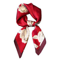 Mgbmyltm 1-Piece Burgundy Camellia Print Satin Square Scarf, 70x70cm Hair Bandana and Neck Wrap, Silky Scarf for Women Stylish Everyday Wear