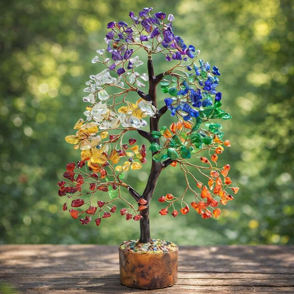 Chakra Tree of Life Birthday Gifts for Women, Sister, Friends, Handcrafted Healing Crystal Tree Bring Money, Luck to Home and Office Decor Spiritual Gifts for Mom, Unique Gifts for Anniversary