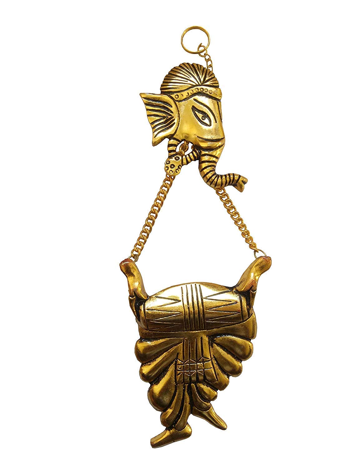 KridayKraft Metal Ganesha ji Statue,Ganpati Wall Hanging Sculpture Lord Ganesh Idol Lucky Feng Shui Wall Decor Your Home, Office,Religious Gift Article Decorative,Showpiece Figurines.
