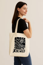 THE SACK CO. Canvas Tote Bag Aesthetic Reusable Cotton Bags for Women Ladies Girls for School, College, Office, Travel Large Printed Design Eco-Friendly Shopping Bag for Everyday Use