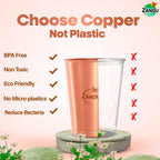 Zandu Copper Tumbler (Pack of 2, 300ml Each): Ayurveda Inspired, 100% Pure Copper, Supports Digestive & Liver Health, Boosts Immunity, Eco-Friendly