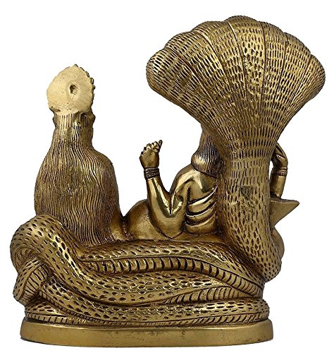 Artvarko Lakshmi Vishnu Brass Idol God Goddess Statues Religious Deity Laxmi Vishnu Resting On Sheshnaag