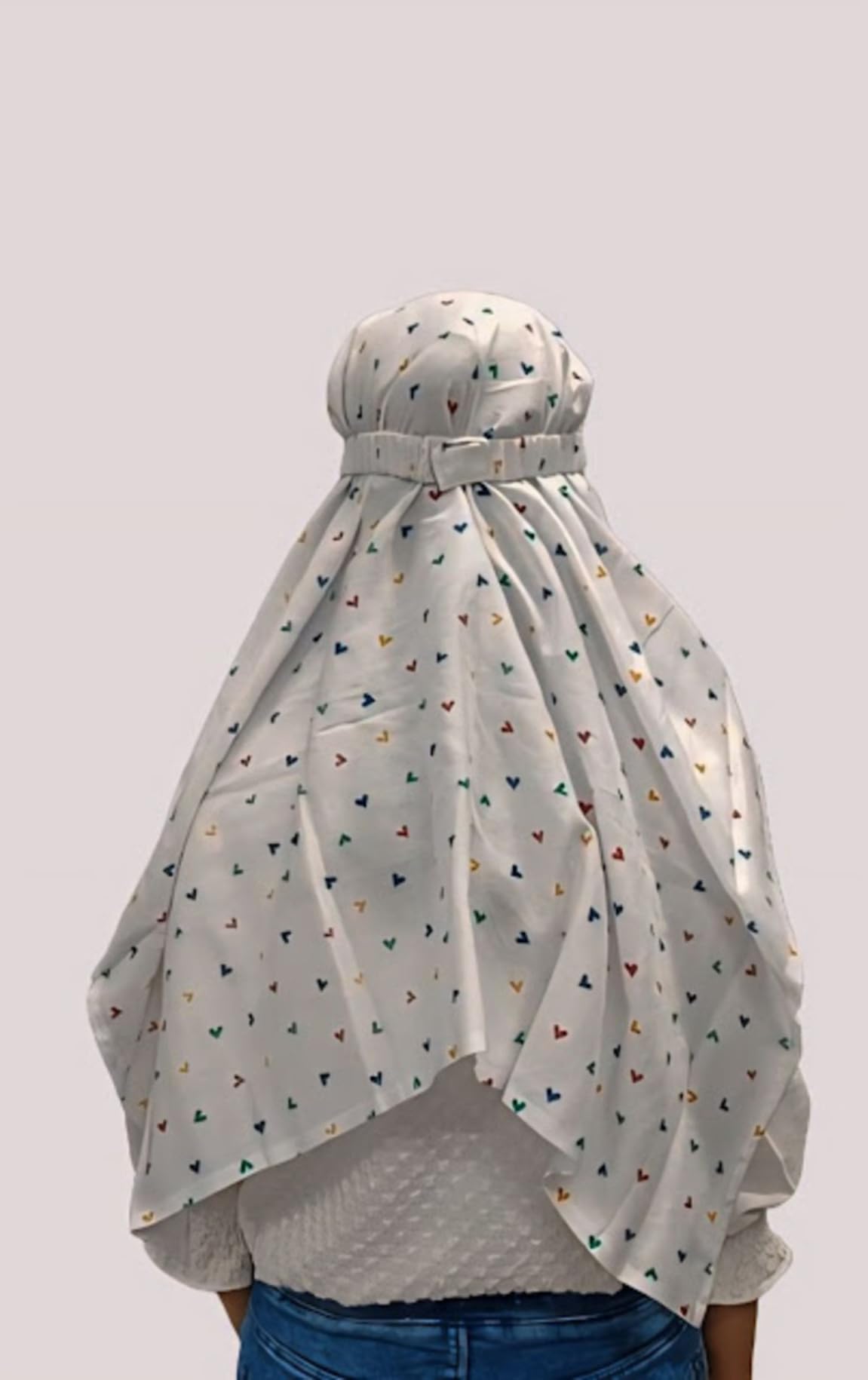 AARKRI SALES Cotton Long Scarf Cum Mask Scarves Usable for Vehicle Driver | White Printed Design | Universal Size | For Girl & Women | Sun Protection Light Weight (Colour Heart Short Scarf)