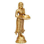 Artvarko Brass Paavai Vilakku Deep Laxmi Diya Welcome Lady Holding Oil Diya 8 Inch