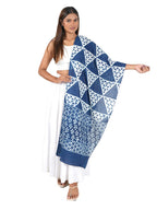 Gutthi Women's Cotton Stoles | Scarf Lightweight & Comfortable for All Seasons, Size (100X180 CM) (Blue)