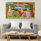 VIBECRAFTS Premium Canvas Painting of Indian Holy Place Mathura Vrindavan of Five Pieces For Home|Office|Living Room|Gift (PTVC5Pcs4_8735)