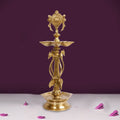 ARTVARKO Big Brass Chakra Villaku Vishnu Chakra Deepam, Diya, Deepa, Traditional Oil Lamp for Pooja, Aarti, Home and Decor 14 Inches