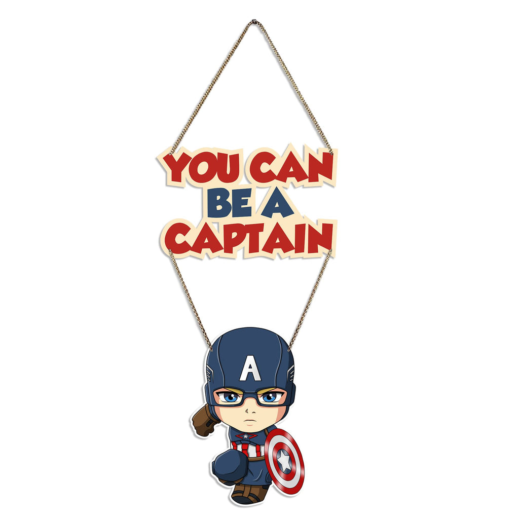 Artvibes Captain America Printed Wood Wall Hanger with Quote for Home Decor | Office | Gift | Livingroom, Bedroom | Wooden Decorative Item | Modern Decoration | Designer Artworks Hangings (WH_5709N)