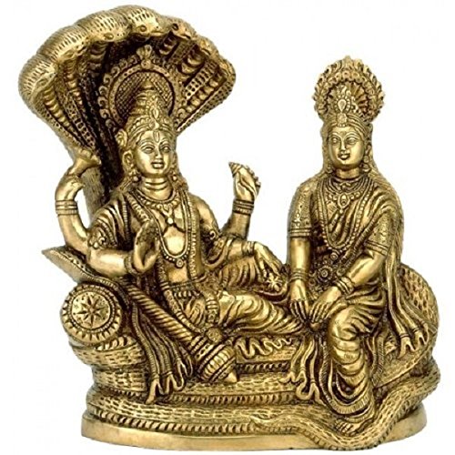 Artvarko Lakshmi Vishnu Brass Idol God Goddess Statues Religious Deity Laxmi Vishnu Resting On Sheshnaag