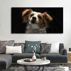 VIBECRAFTS Canvas Paintings for Living Room Drawing Room White And Brown Long Coat Puppy Premium Wall Pinting Fitted With Wooden Frame for Home|Office|Gift(PTVCH_2302)