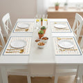 Upaado Leather Dining Table Placemat with Polka Dot - Pack of 4 | Heat Resistant, Waterproof, Non-Slip Table Mat for Kitchen Dining Table, PU Leather Mat for Table Protection (Champagne Beige) Kafalo