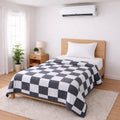Bhoomi Impex Double Bed Dohar Classic Grey Checkered | Lightweight Summer Quilt | Soft Microfiber AC Blanket | Breathable All Season Comforter | Skin Friendly Bed Cover Kafalo
