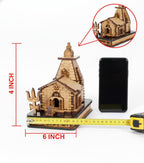 Poveria Wooden Kedarnath Temple Model | Shri Kedarnath Dham Miniature Temple with Trishul | Laser-Cut Wooden Mandir Showpiece for Home, Office Decor & Gift Purpose | Spiritual Desk Decor Idol