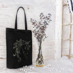 MASQ By Q-One Canvas Unicorn Embroidered Utility Tote Bags For Women With Zip, College Bag For Girls, 100% Organic Cotton Tote Bag For Traveling & Daily Use