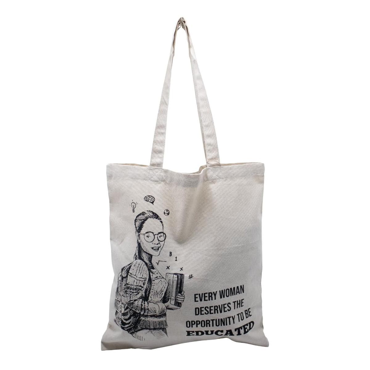 Vivaan Lifestyle Cotton Tote Bag | Reusable Fabric Carry Bag for Shopping Office Travel & Groceries | Lightweight Multipurpose Cotton Tote with Soft Handles | Off White